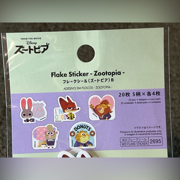 Zootopia Sticker Flakes Seals Pack Japan Exclusive Official Disney Kawaii Cute - Picture 3 of 6